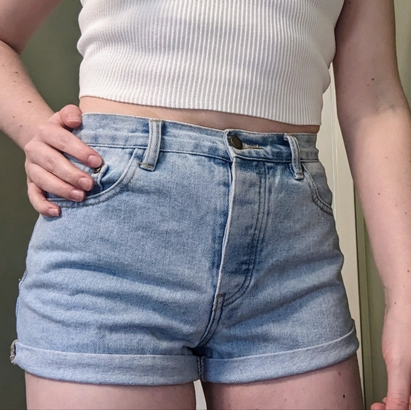 Forever 21 High Waisted Light Blue Jeans Shorts | Size 26 - Picture 7 of 7